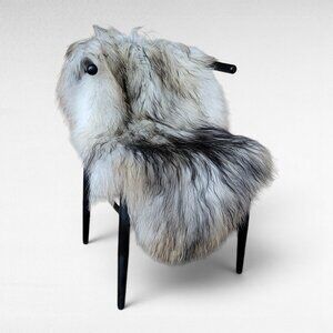 Genuine Icelandic Sheepskin Rug Gray Wide Long Silky Soft 51" x 32"